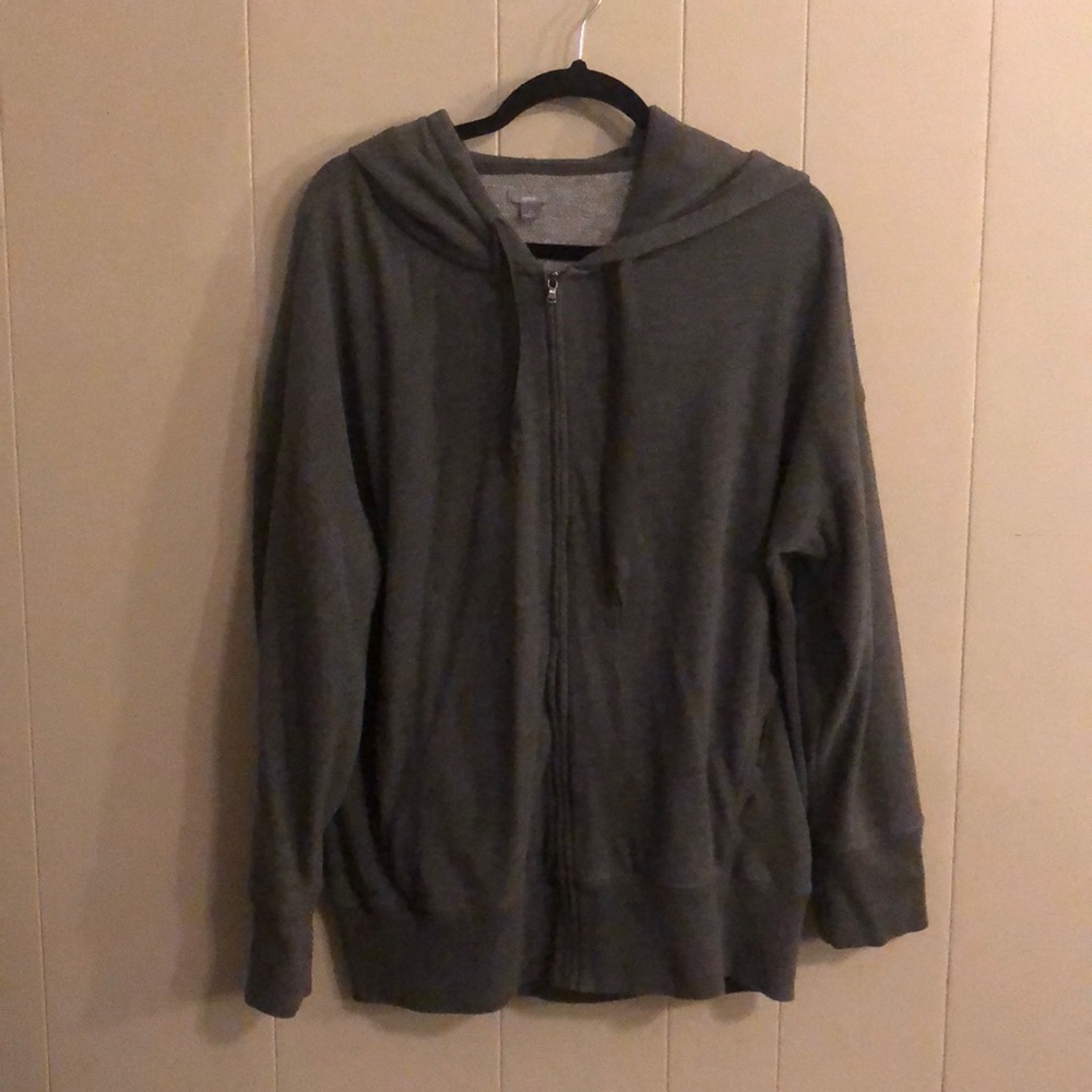 Aerie Zip Up Hoodie with Ribbon String